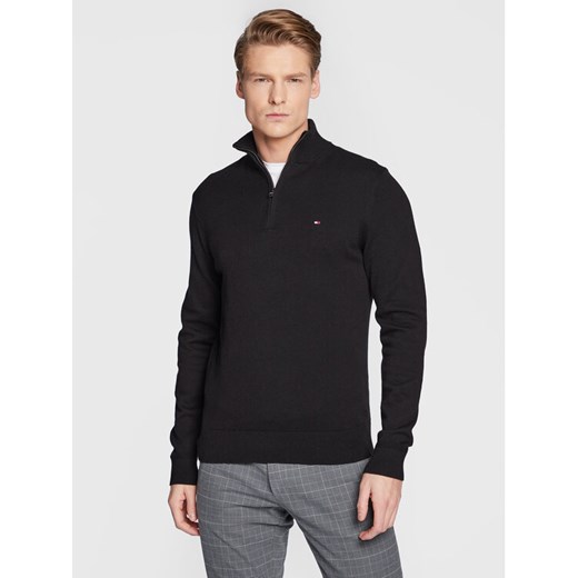 Tommy Hilfiger Sweter Pima MW0MW28049 Czarny Regular Fit ze sklepu MODIVO w kategorii Swetry męskie - zdjęcie 182622552