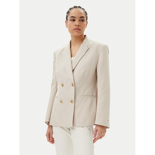Tommy Hilfiger Marynarka WW0WW45466 Beżowy Regular Fit ze sklepu MODIVO w kategorii Marynarki damskie - zdjęcie 182622601