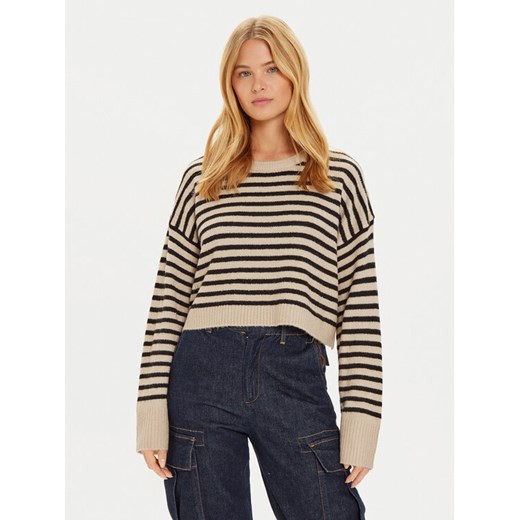 Brave Soul Sweter LK-230SEATON Beżowy Regular Fit ze sklepu MODIVO w kategorii Swetry damskie - zdjęcie 182622772