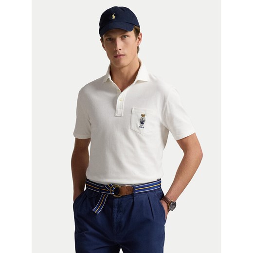 Polo Ralph Lauren Polo 710963818001 Biały Custom Fit ze sklepu MODIVO w kategorii T-shirty męskie - zdjęcie 182622792