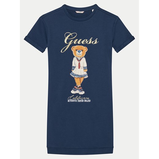 Guess Sukienka codzienna J5RK28 KAD74 Niebieski Regular Fit ze sklepu MODIVO w kategorii Sukienki dziewczęce - zdjęcie 182622840