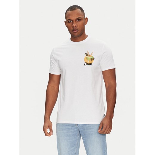Guess T-Shirt M5GI58 KBW41 Biały Regular Fit ze sklepu MODIVO w kategorii T-shirty męskie - zdjęcie 182622922