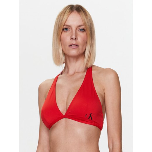 Calvin Klein Swimwear Góra od bikini Halterneck KW0KW01973 Czerwony ze sklepu MODIVO w kategorii Stroje kąpielowe - zdjęcie 182622924