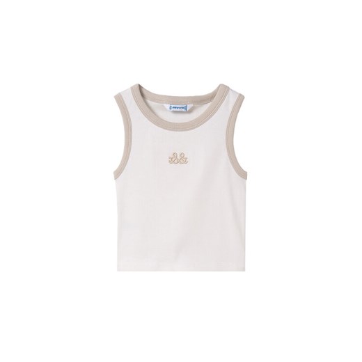 Mayoral Top 6032 Écru Slim Fit ze sklepu MODIVO w kategorii Bluzki dziewczęce - zdjęcie 182622933