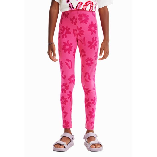 Desigual Legginsy 23SGKK01 Różowy Slim Fit ze sklepu MODIVO w kategorii Spodnie dziewczęce - zdjęcie 182622984