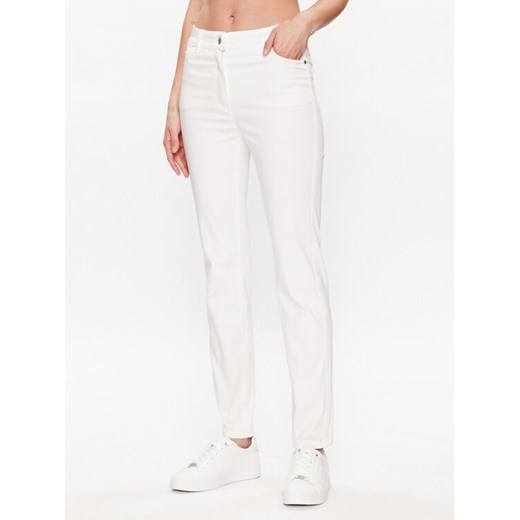 Olsen Spodnie materiałowe Mona 14000620 Biały Slim Fit ze sklepu MODIVO w kategorii Spodnie damskie - zdjęcie 182623094