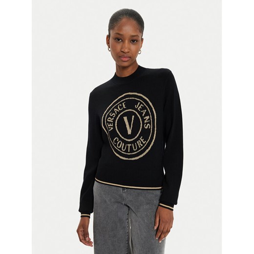 Versace Jeans Couture Sweter 77HAFM21 Czarny Regular Fit ze sklepu MODIVO w kategorii Swetry damskie - zdjęcie 182623133