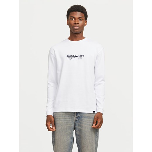Jack&Jones Longsleeve Charlie 12265426 Biały Regular Fit ze sklepu MODIVO w kategorii T-shirty męskie - zdjęcie 182623173