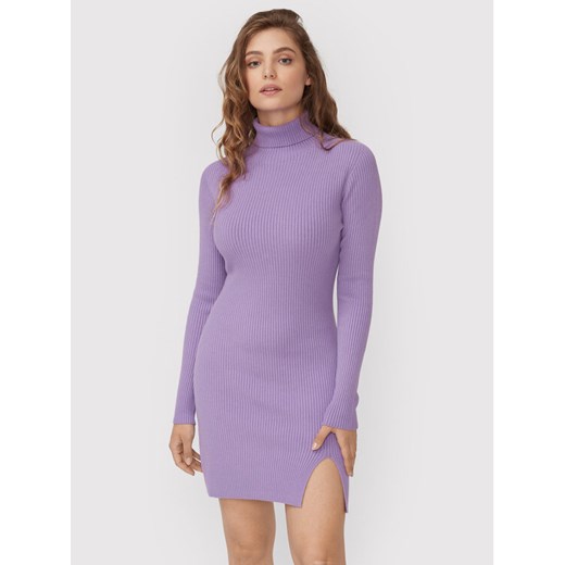 Kontatto Sukienka dzianinowa 3M7616 Fioletowy Slim Fit ze sklepu MODIVO w kategorii Sukienki - zdjęcie 182623212