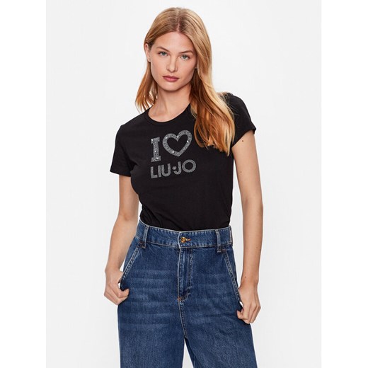 Liu Jo T-Shirt WF3076 JS923 Czarny Regular Fit ze sklepu MODIVO w kategorii Bluzki damskie - zdjęcie 182623282