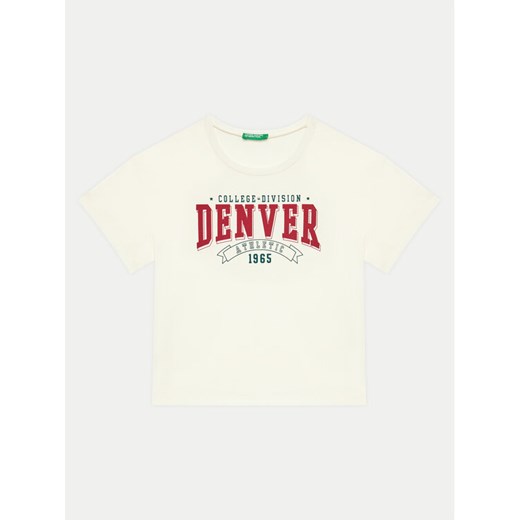 United Colors Of Benetton T-Shirt 3096C10LG Écru Regular Fit ze sklepu MODIVO w kategorii T-shirty chłopięce - zdjęcie 182623333