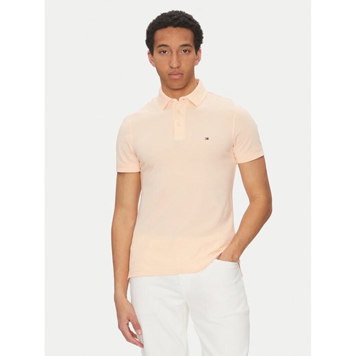 Tommy Hilfiger Polo 1985 MW0MW17771 Koralowy Slim Fit ze sklepu MODIVO w kategorii T-shirty męskie - zdjęcie 182623403