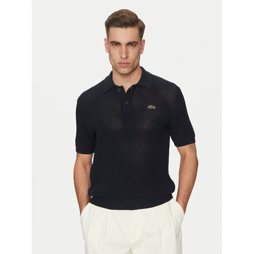 Lacoste Sweter AH9724 Granatowy Regular Fit ze sklepu MODIVO w kategorii Swetry męskie - zdjęcie 182623411