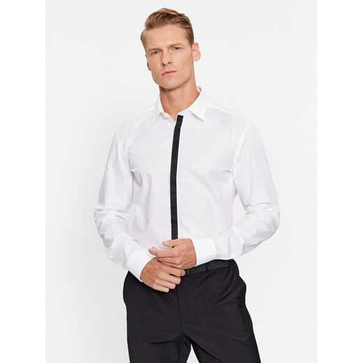 Hugo Koszula Keidi 50500966 Biały Slim Fit ze sklepu MODIVO w kategorii Koszule męskie - zdjęcie 182623450