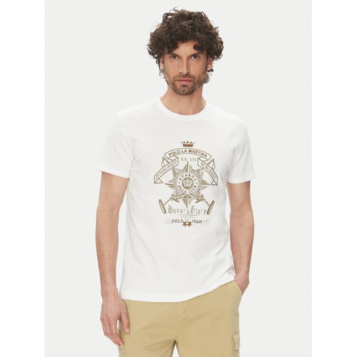 La Martina T-Shirt Aloysius MARG30 JS206 Biały Regular Fit ze sklepu MODIVO w kategorii T-shirty męskie - zdjęcie 182623530