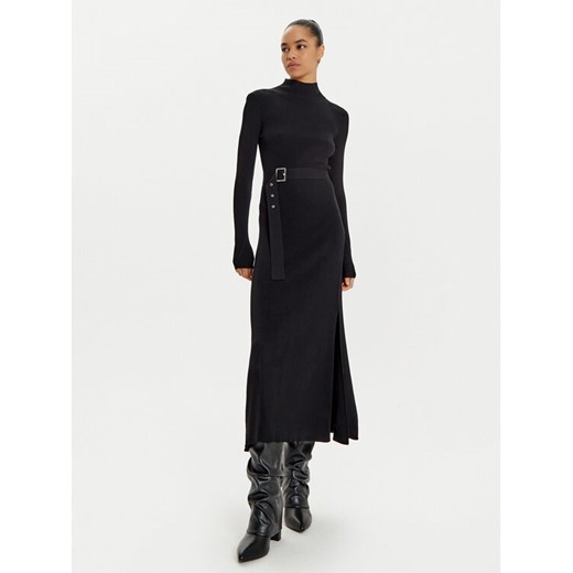 KARL LAGERFELD Sukienka dzianinowa 246W1321 Czarny Slim Fit ze sklepu MODIVO w kategorii Sukienki - zdjęcie 182623544
