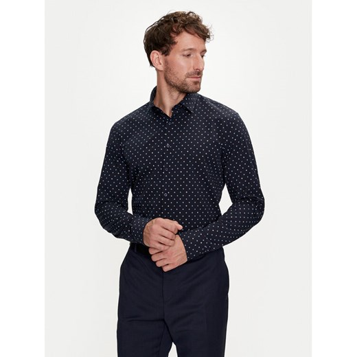 Calvin Klein Koszula K10K113168 Granatowy Slim Fit ze sklepu MODIVO w kategorii Koszule męskie - zdjęcie 182623661