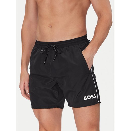 BOSS Szorty kąpielowe Starfish 50514429 Czarny Regular Fit ze sklepu MODIVO w kategorii Kąpielówki - zdjęcie 182623790