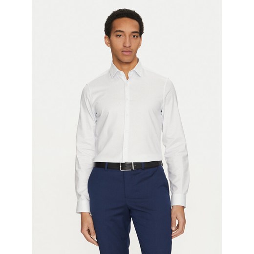 Calvin Klein Koszula K10K114307 Biały Slim Fit ze sklepu MODIVO w kategorii Koszule męskie - zdjęcie 182623833