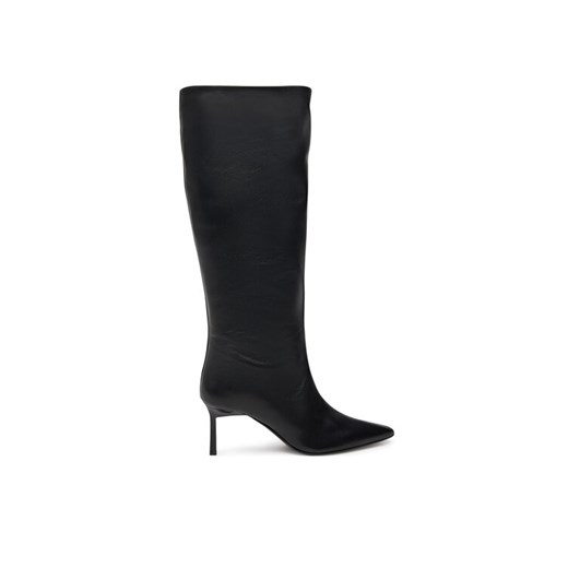 Calvin Klein Kozaki Heel Knee Boot 70 Lth HW0HW02162 Czarny ze sklepu MODIVO w kategorii Kozaki damskie - zdjęcie 182623853