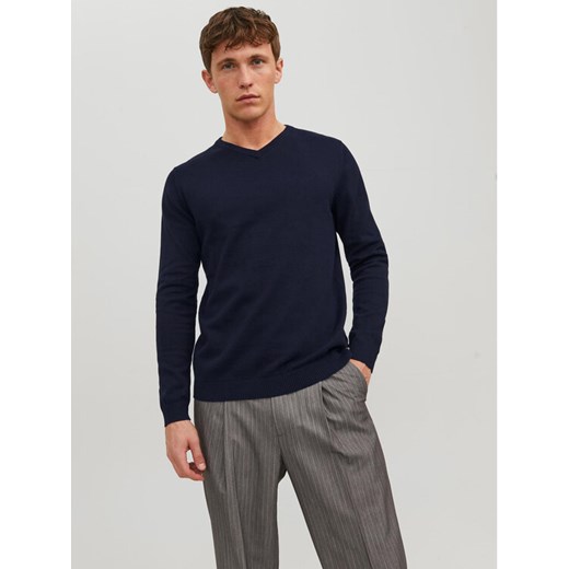 Jack&Jones Sweter 12137194 Granatowy Regular Fit ze sklepu MODIVO w kategorii Swetry męskie - zdjęcie 182623872