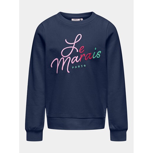Kids ONLY Bluza Hero 15317748 Granatowy Regular Fit ze sklepu MODIVO w kategorii Bluzy dziewczęce - zdjęcie 182623911