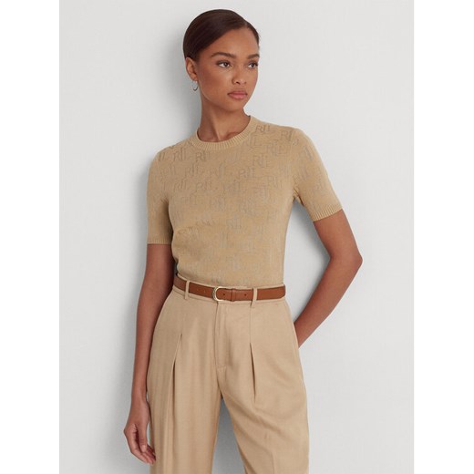 Lauren Ralph Lauren Sweter 200909156001 Beżowy Regular Fit ze sklepu MODIVO w kategorii Swetry damskie - zdjęcie 182623942