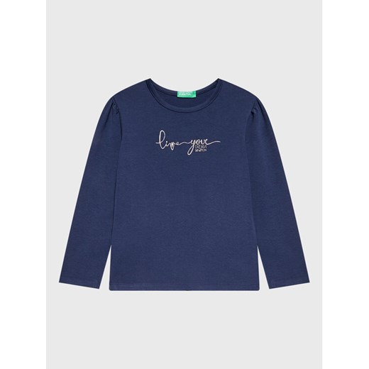 United Colors Of Benetton Bluzka 3P4ZG104R Granatowy Regular Fit ze sklepu MODIVO w kategorii Bluzki dziewczęce - zdjęcie 182623943
