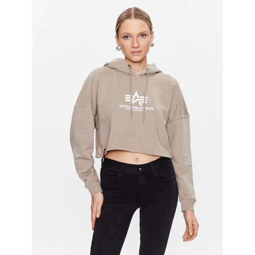 Alpha Industries Bluza Basic 116057 Beżowy Regular Fit ze sklepu MODIVO w kategorii Bluzy damskie - zdjęcie 182624094