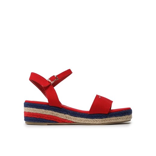 Tommy Hilfiger Espadryle Rope Wedge T3A7-32778-0048300 S Czerwony ze sklepu MODIVO w kategorii Espadryle damskie - zdjęcie 182624322