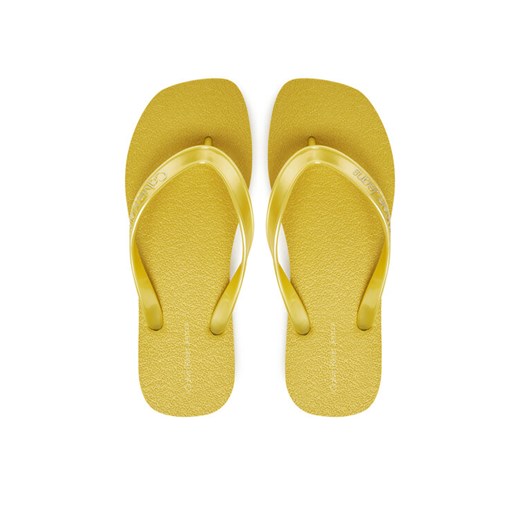 Calvin Klein Jeans Japonki Thong+ Tpu Metallic YW0YW01720 Żółty ze sklepu MODIVO w kategorii Klapki damskie - zdjęcie 182624422