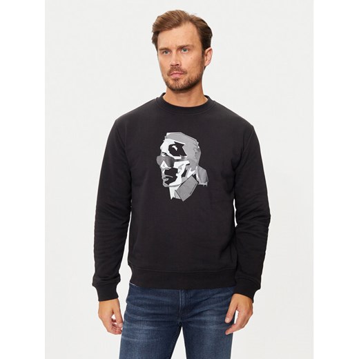 KARL LAGERFELD Bluza 705060 544942 Czarny Regular Fit ze sklepu MODIVO w kategorii Bluzy męskie - zdjęcie 182624460