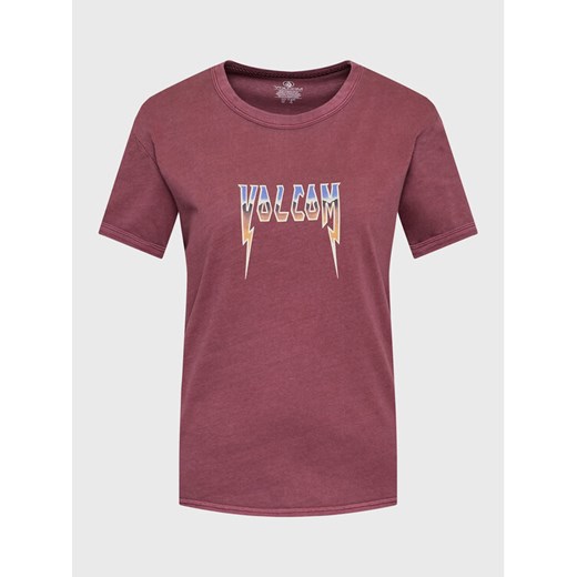 Volcom T-Shirt Truly Ringer B3512307 Bordowy Regular Fit ze sklepu MODIVO w kategorii Bluzki damskie - zdjęcie 182624492