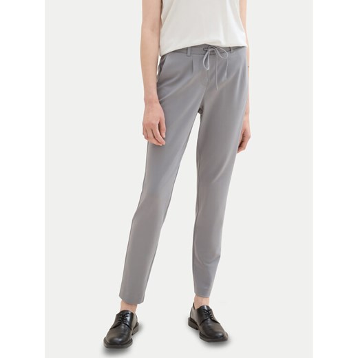 Tom Tailor Spodnie materiałowe 1008375 Szary Loose Fit ze sklepu MODIVO w kategorii Spodnie damskie - zdjęcie 182624521