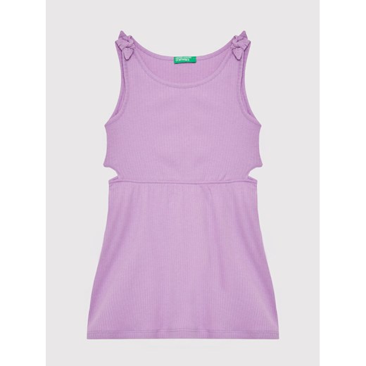 United Colors Of Benetton Sukienka letnia 3HCGCV005 Fioletowy Regular Fit ze sklepu MODIVO w kategorii Sukienki dziewczęce - zdjęcie 182624531