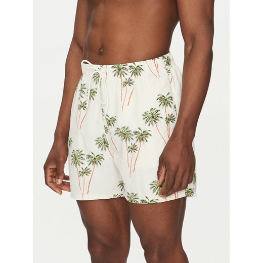 Tommy Hilfiger Szorty kąpielowe UM0UM03491 Beżowy Regular Fit ze sklepu MODIVO w kategorii Kąpielówki - zdjęcie 182624543