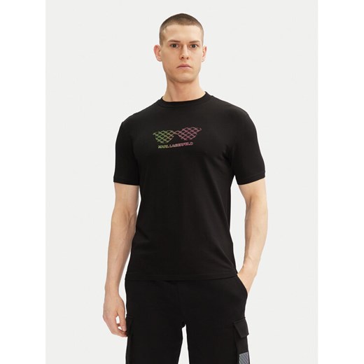 KARL LAGERFELD T-Shirt 755402 552235 Czarny Regular Fit ze sklepu MODIVO w kategorii T-shirty męskie - zdjęcie 182624591