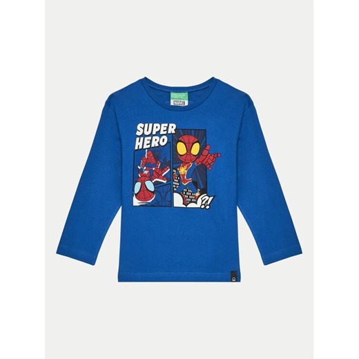 United Colors Of Benetton Bluzka 3ATNG10GU Niebieski Regular Fit ze sklepu MODIVO w kategorii T-shirty chłopięce - zdjęcie 182624623