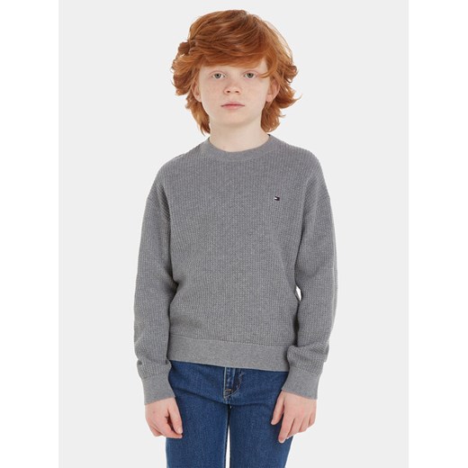 Tommy Hilfiger Sweter Essential KB0KB08504 Szary Regular Fit ze sklepu MODIVO w kategorii Swetry chłopięce - zdjęcie 182624824