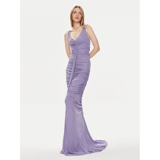 Elisabetta Franchi Sukienka wieczorowa AB-590-42E2-V780 Fioletowy Regular Fit ze sklepu MODIVO w kategorii Sukienki - zdjęcie 182624922