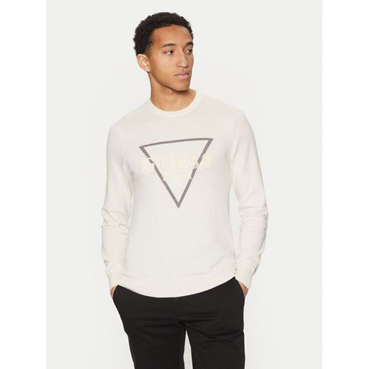 Guess Sweter M5RR02 Z3KI1 Écru Regular Fit ze sklepu MODIVO w kategorii Swetry męskie - zdjęcie 182624923