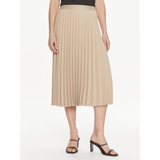 Tommy Hilfiger Spódnica plisowana Fluid WW0WW41793 Beżowy Regular Fit ze sklepu MODIVO w kategorii Spódnice - zdjęcie 182624952