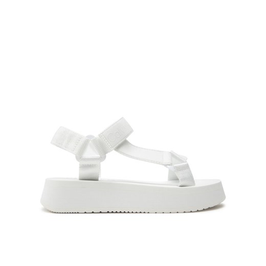 Calvin Klein Jeans Sandały Sandal Velcro Webbing Dc YW0YW01353 Biały ze sklepu MODIVO w kategorii Sandały damskie - zdjęcie 182624982