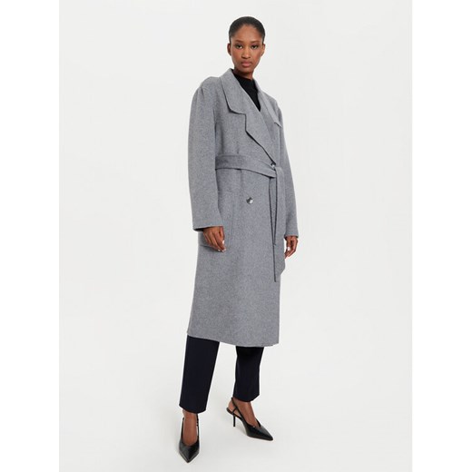 Boss Płaszcz wełniany Clibari 50521160 Szary Regular Fit ze sklepu MODIVO w kategorii Płaszcze damskie - zdjęcie 182625090