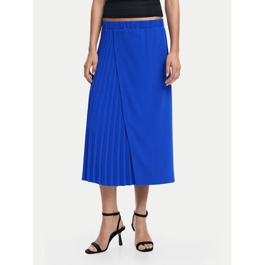 Desigual Spódnica plisowana Xining 24WWFW25 Niebieski Regular Fit ze sklepu MODIVO w kategorii Spódnice - zdjęcie 182625190