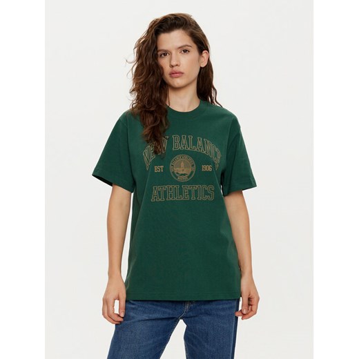 New Balance T-Shirt WT43548 Zielony Oversize ze sklepu MODIVO w kategorii Bluzki damskie - zdjęcie 182625244