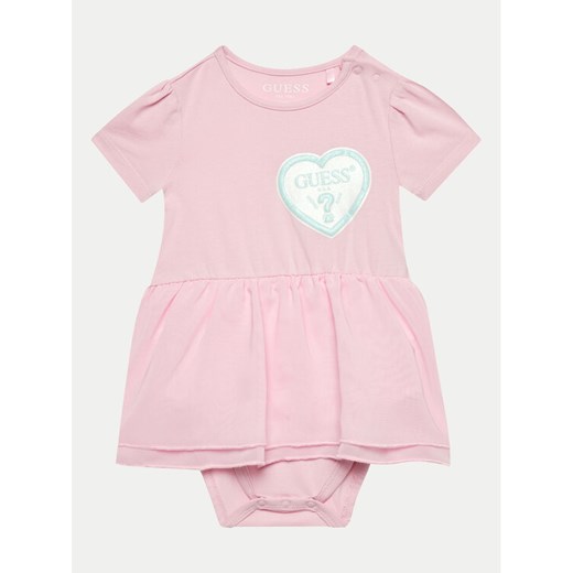 Guess Body dziecięce S4GG09 K6YW0 Różowy Regular Fit ze sklepu MODIVO w kategorii Body niemowlęce - zdjęcie 182625262