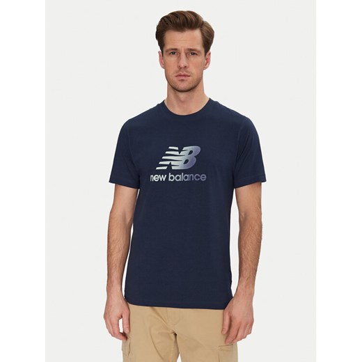 New Balance T-Shirt MT51503 Niebieski Regular Fit ze sklepu MODIVO w kategorii T-shirty męskie - zdjęcie 182625341