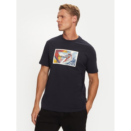 Napapijri T-Shirt S-Portalet Ss NP0A4I3E Granatowy Relaxed Fit ze sklepu MODIVO w kategorii T-shirty męskie - zdjęcie 182625461