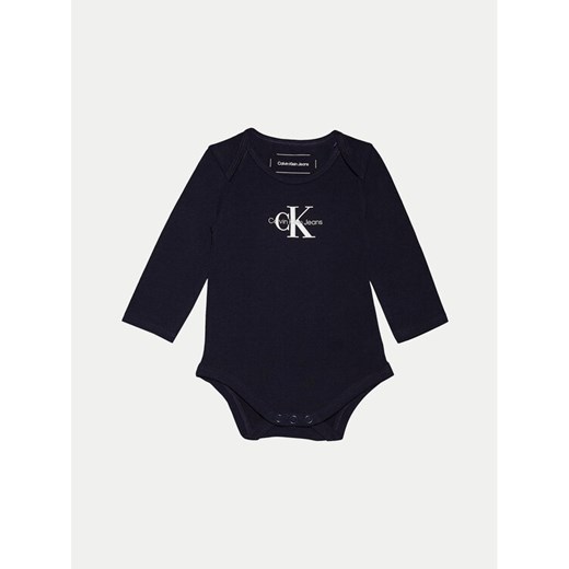 Calvin Klein Jeans Body dziecięce IN0IN00033 Granatowy Regular Fit ze sklepu MODIVO w kategorii Body niemowlęce - zdjęcie 182625733